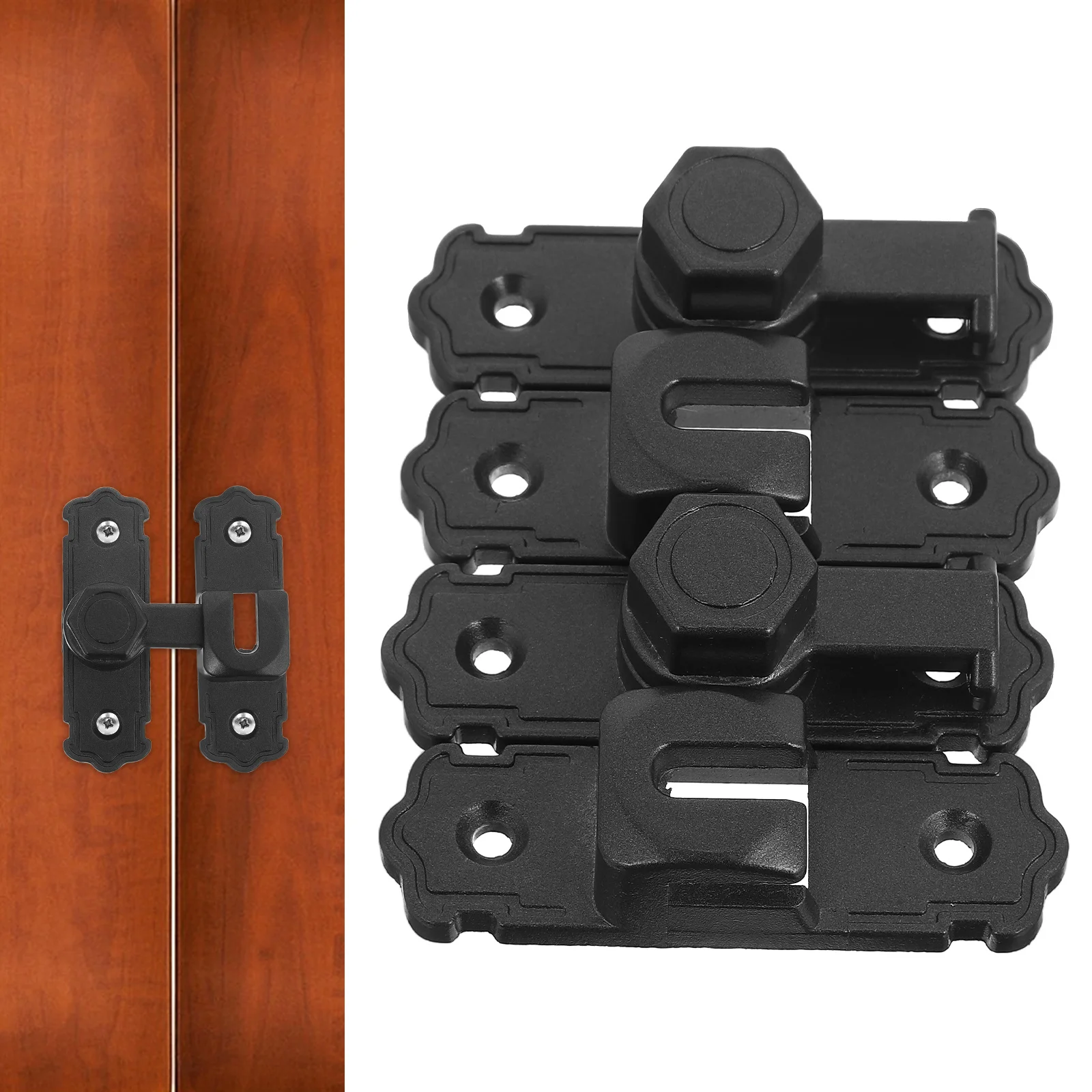 

2 pcs Lock Latch Barn Locks Sliding Door Security Latch Interior Bathroom Bedroom Garage Door Bolts Durable Material Silent