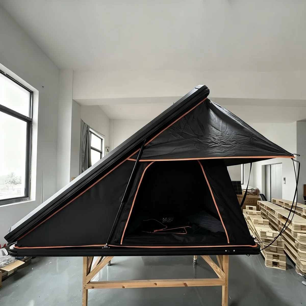 WhisperGarden Roof Rack Tent Four-Season Double Layer Extended Type Canvas Tent Ladder 4X4 Car One Bedroom Living Room