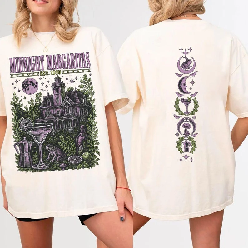 Vintage Midnight Margaritas Shirt, Practical Magic Shirt, Witchy Tee, 90s Retro Halloween Sweatshirt