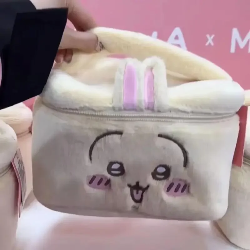Chiikawa Plush Makeup Bag Large Capacity Skincare Storage Organizer Portable Travel Toiletry Pouch Daily Cosmetic Bag Gifts - view 5