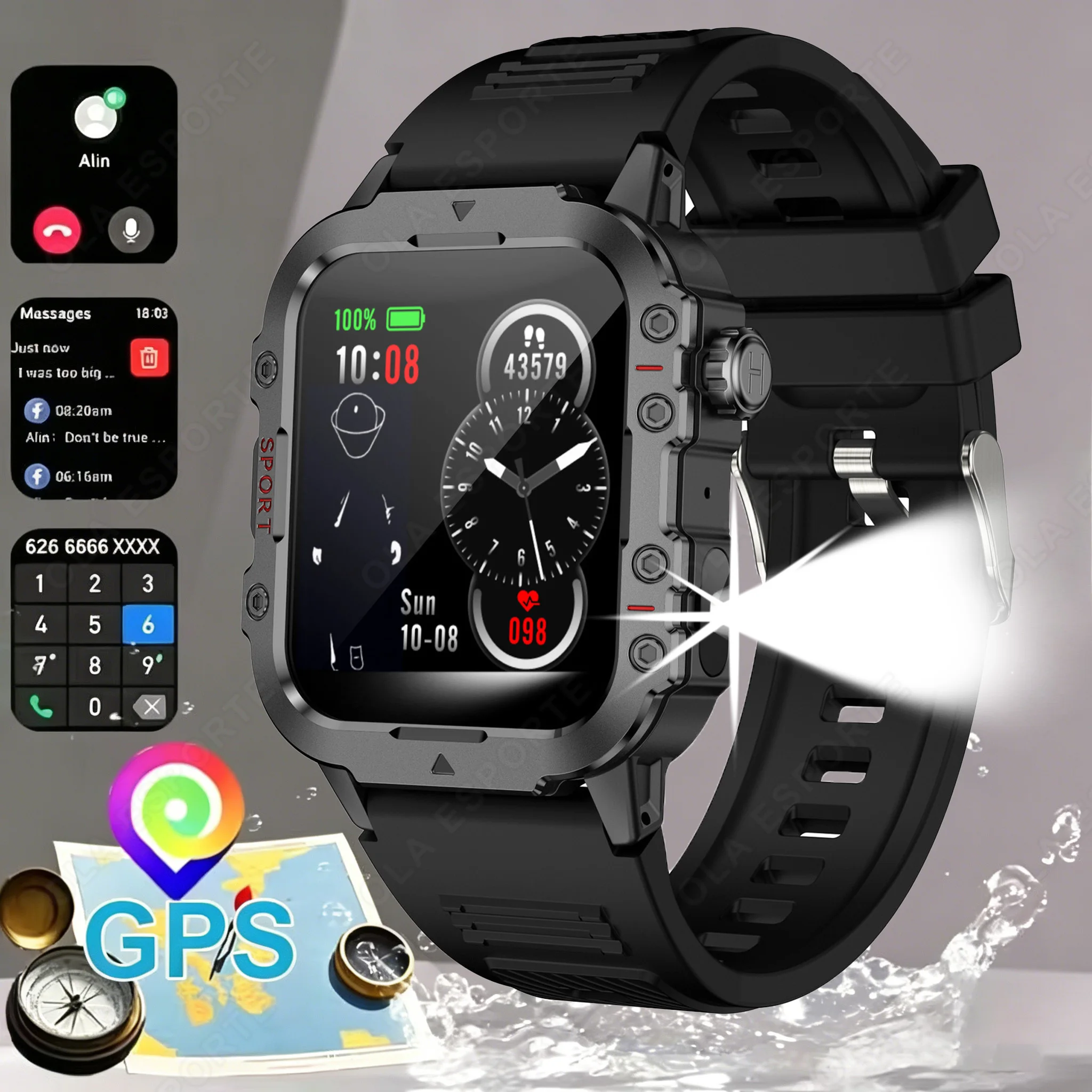 2025 New Smart Watch Android Phone 1.44'' Color Screen Bluetooth Call Blood Oxygen/Pressure Monitoring Smart Watch for Men Women