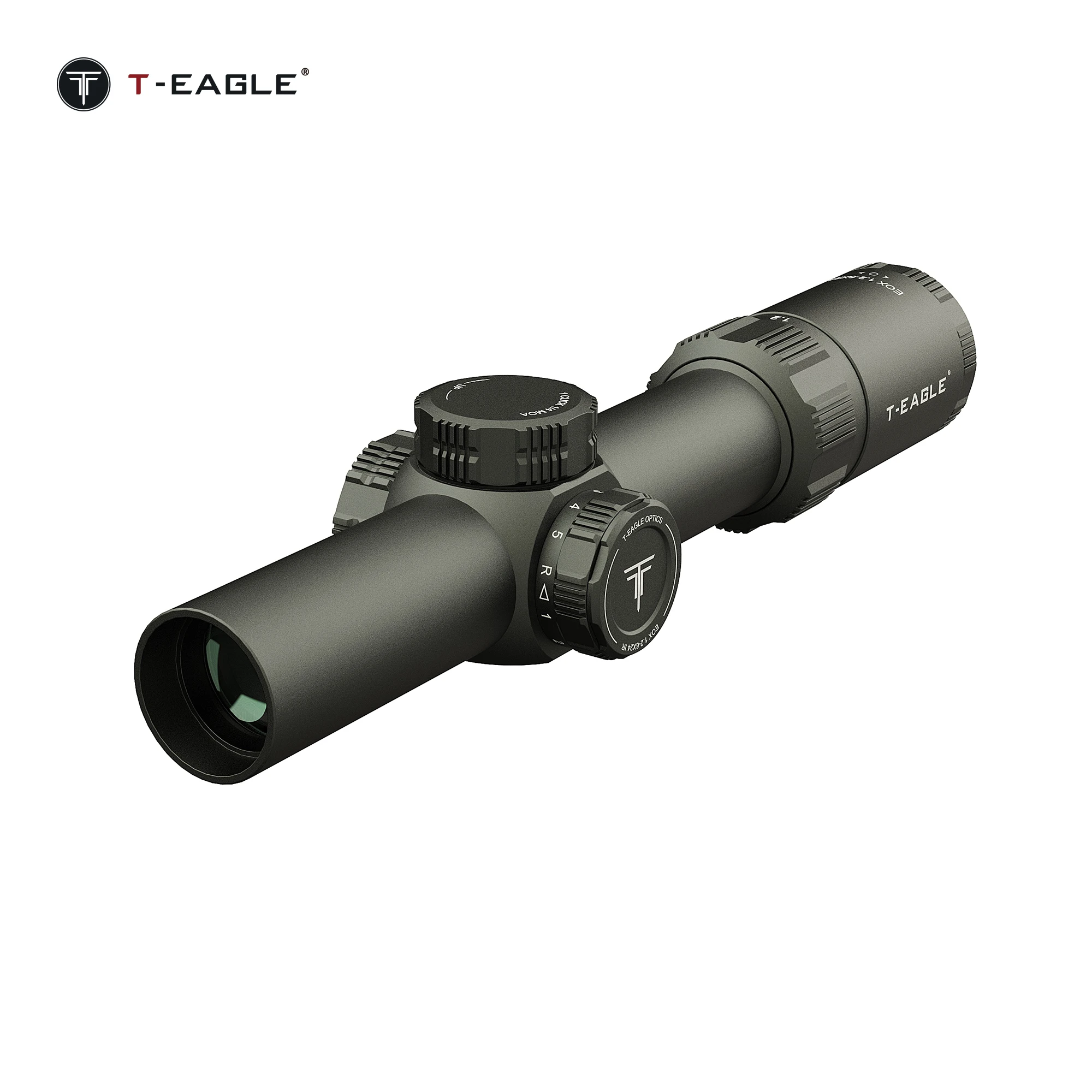 T-EAGLE EOX1.2-6X24IR(GY) Tactical Scope with Light Tube Diameter 30mm Illuminator Red/Green Click Value 1/4MOA Side Focal Plane