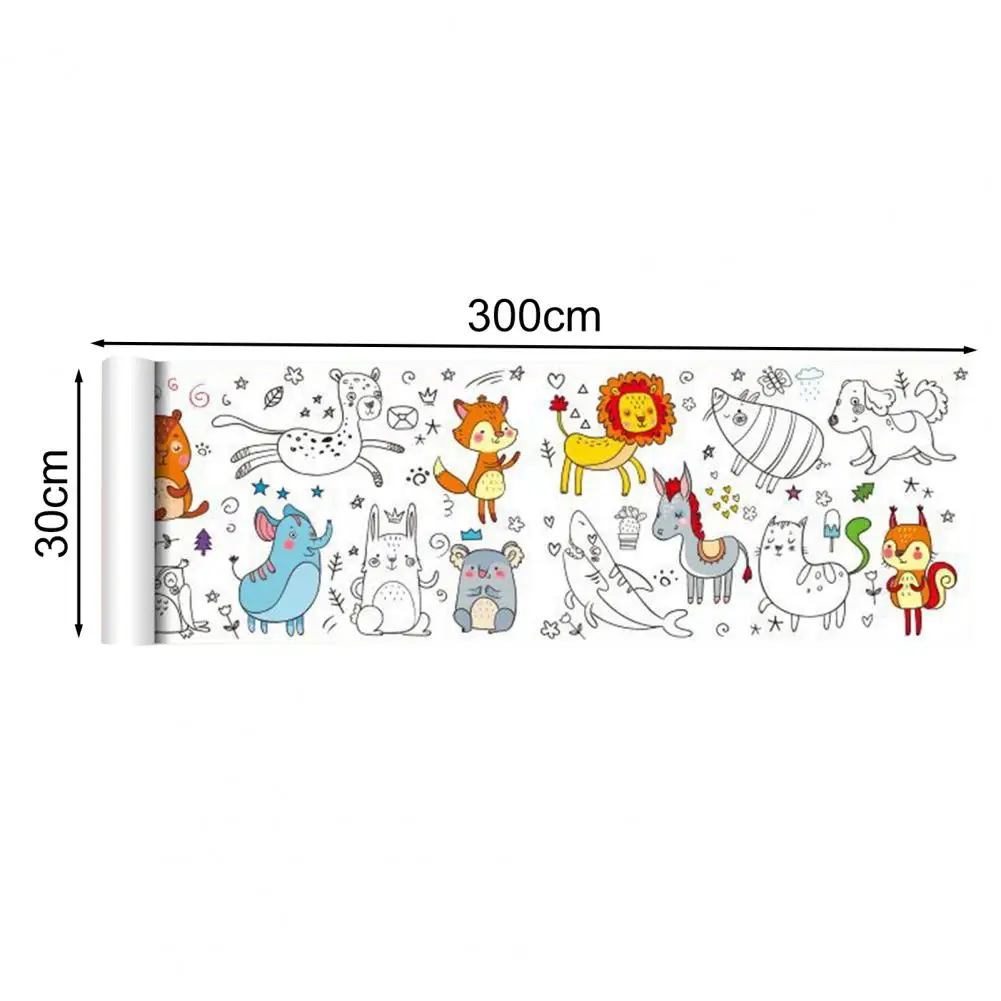 Rollo de papel para colorear de Graffiti, mantel de dibujo de animales, rollo de dibujo para niños, papel de relleno de Color pegajoso