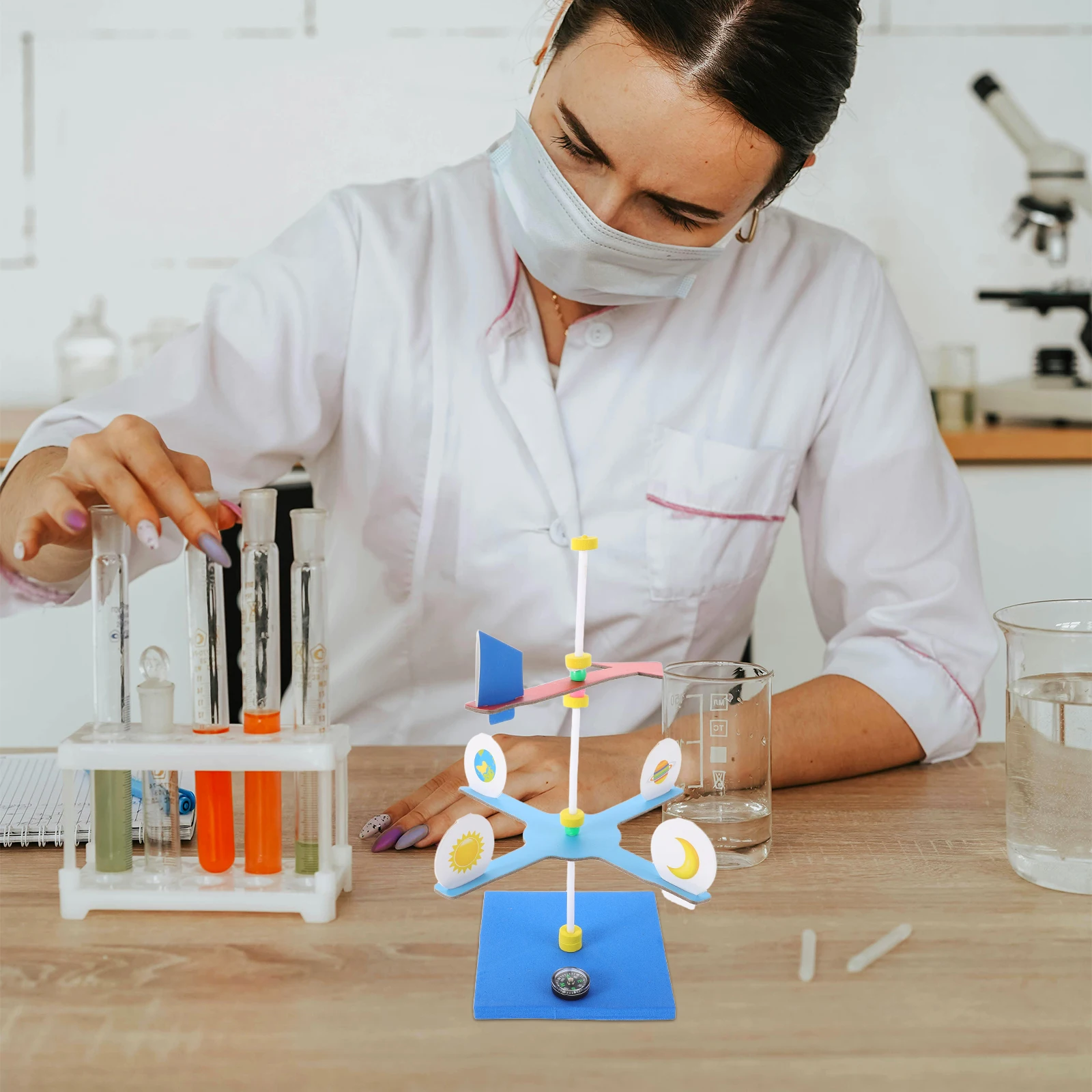 

Weather Vane Toy Diy Wind Engineering Experiments Kit for Kids Set Assembly Toys Science