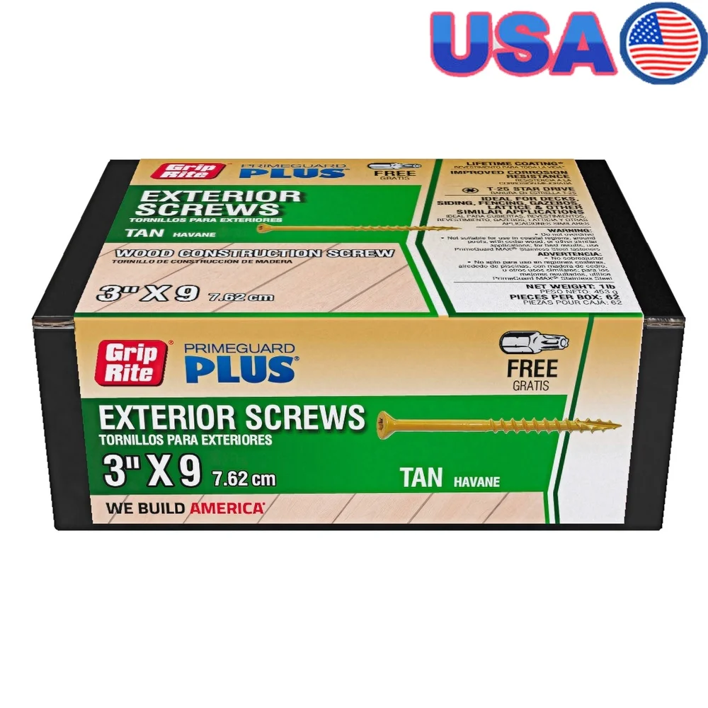 

Винты для деревянной палубы, 3 дюйма, 17 точек, коричневые, внешние винты, устойчивые к ржавчине, звездчатый привод, 62 шт., простые в использовании проекты