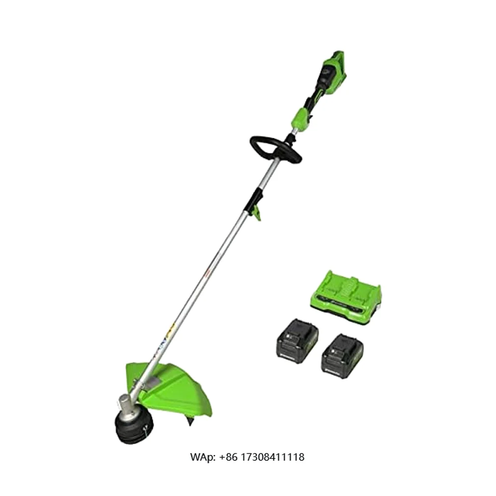 

48V (2 X 24V) 16\" Brushless Cordless String Trimmer Set 2 4.0Ah Batteries Dual Port Rapid Charger for DIY Attachment