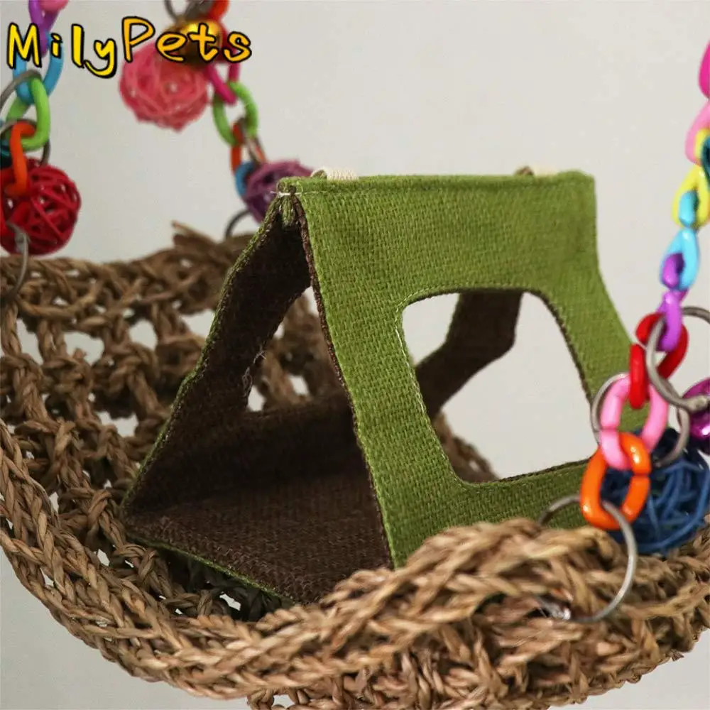

Pet Products Triangular Parrot Tent Cool Hanging Bird Hammock Ventilated Mini Bird Nest Budgie
