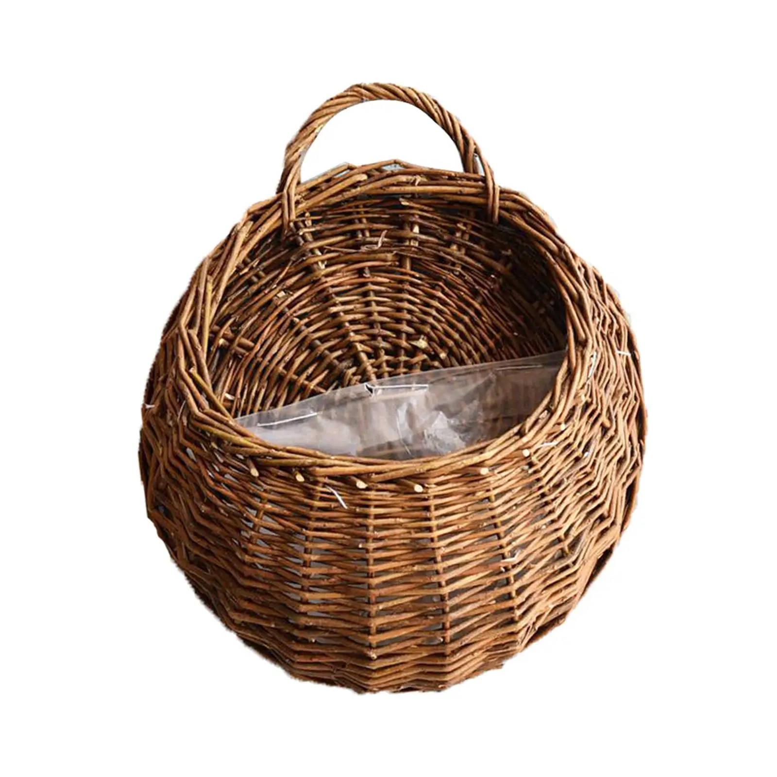 Handmade Rattan Woven Basket Indoor Outdoor Flower Holder Planter Storage Organizer for Home Garden Patio Decor