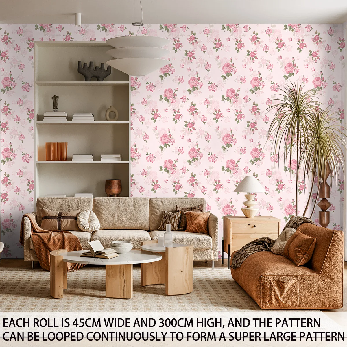 1pc Pink Floral Pattern Peelin - Flower Wall Panel recension och pris