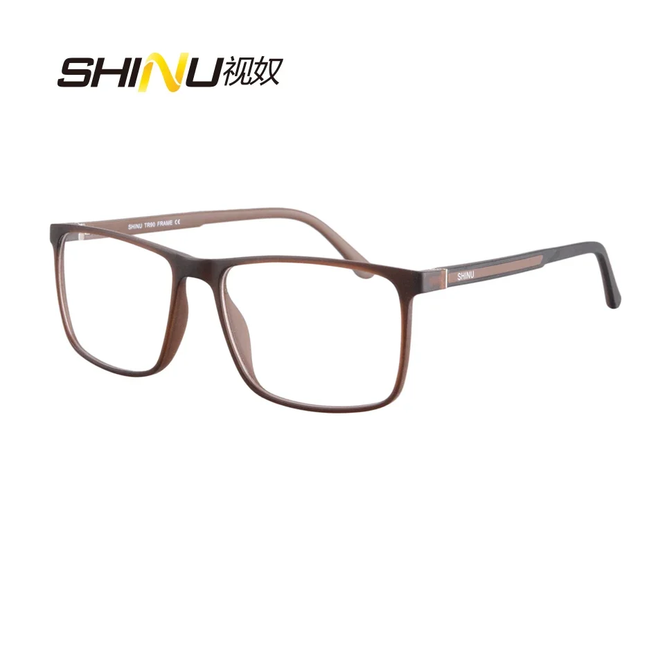 SHINU-Lunettes de lecture anti-blocage bleu pour hommes, lunettes progressives multifocales, cadre TR90, loupe à ressort orable personnalisée