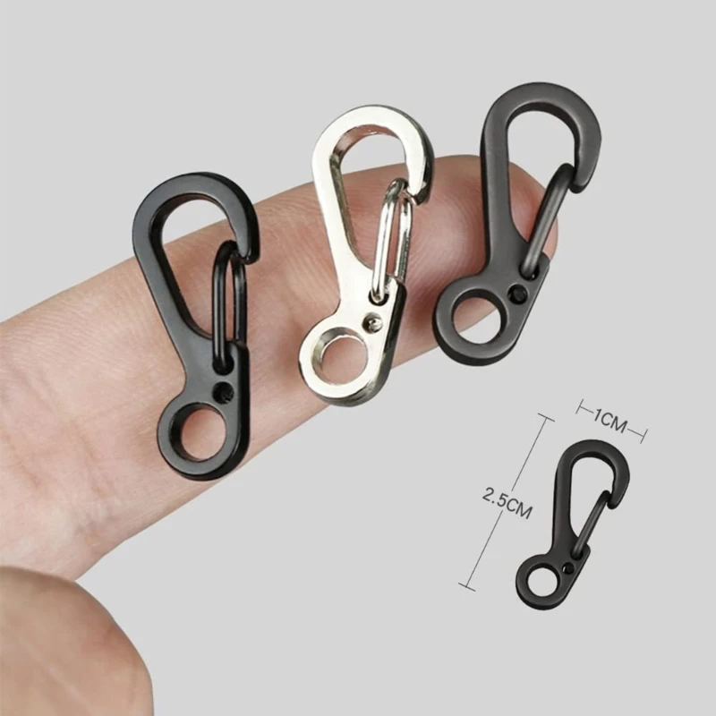 Zinc Alloy Carabiner Clip Mini Carabiners Set Spring Keyring Hook for Camping Traveling Hiking Keychains Outdoors