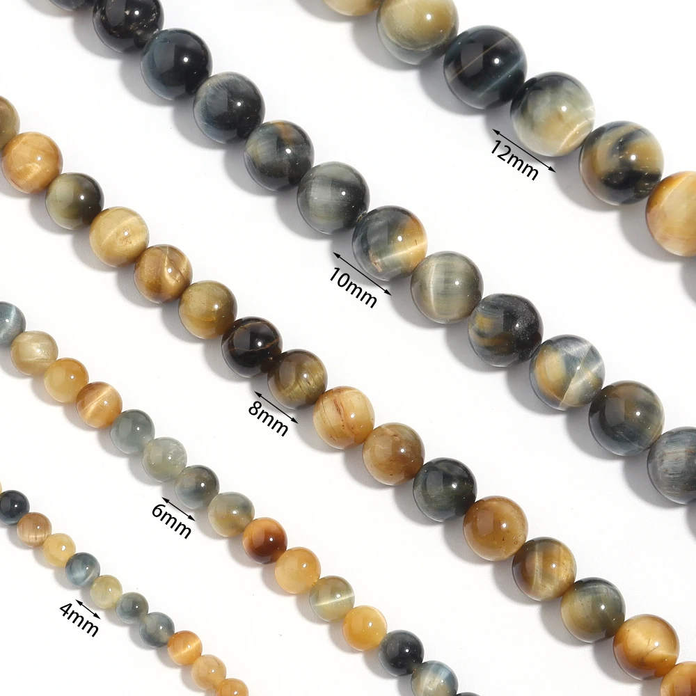 4/6/8/10/12mm Natural Dreamy Tiger Eye Stone Beads Round Loose Beads For Jewelry Making DIY Craft Bracelet Necklace Accessories