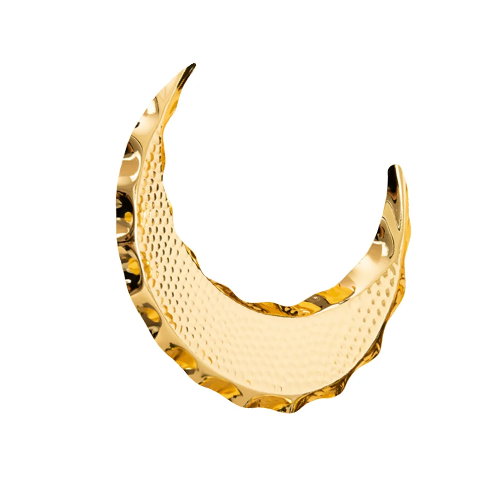 Moon Tray Food Storage Zine-alloy Portable Dish Container Plate Snack Sugar Cake