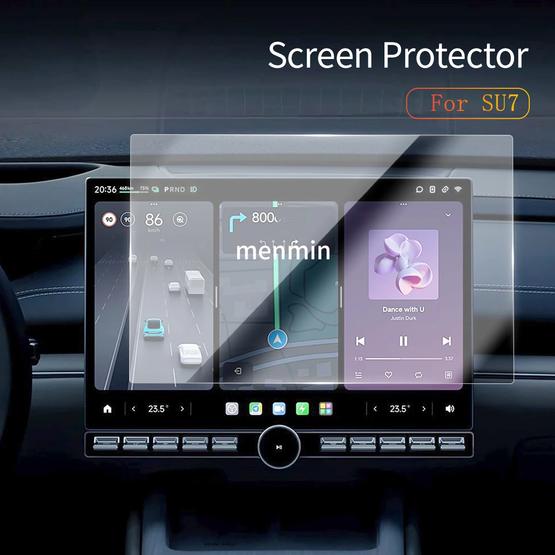 

Car Stickers Dash Carplay Mirror Screen Protector Display Tempered Glass Protective Film Vehicle Accessories For 24 XIOAMI SU7