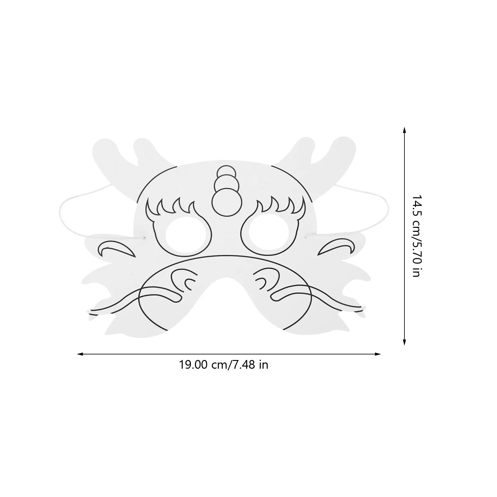 

6pcs Blank Diy Mask White Paper Paintable Unfinished Craft For Halloween Party Masquerade Costume Cosplay Prom Decoration