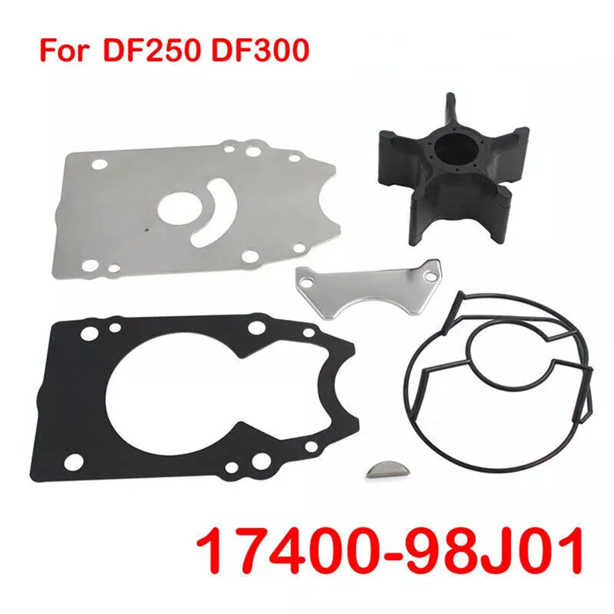 17400-98J01 Water Pump Impeller Service Kit Fit for Suzuki 4 Stroke Outboard DF250 DF300 Motor 17400-98J01 17400-98J02