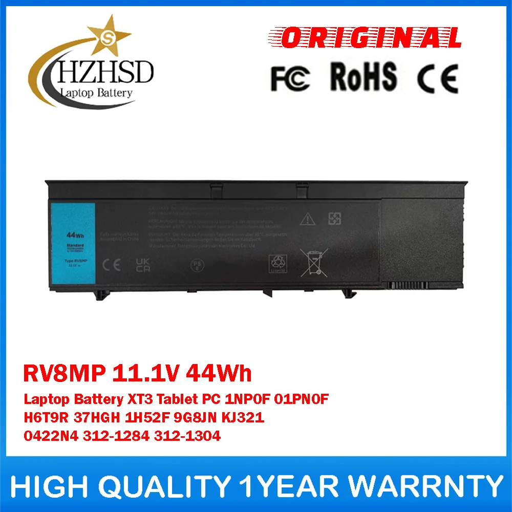 RV8MP 11.1V 44Wh Genuine Original Laptop Battery For Dell Latitude XT3 Tablet 1NP0F 01PN0F H6T9R 37HGH 1H52F 9G8JN KJ321 0422N4