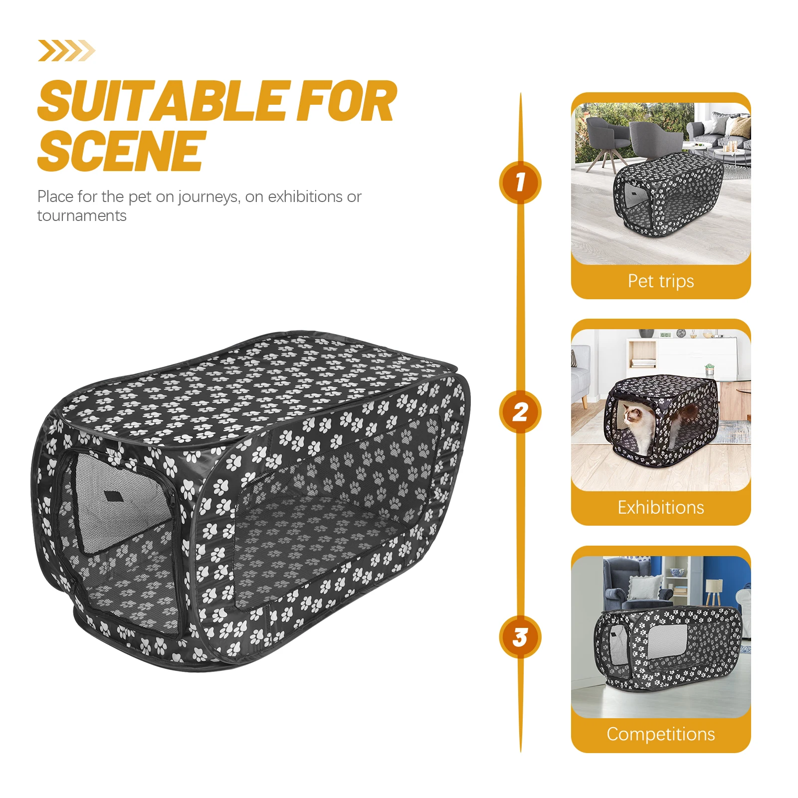 

Portable Pet Tent 600D Oxford Cloth Foldable Dog House Cat Sleeping Bed for Indoor Outdoor Use Puppy Kennel Grey