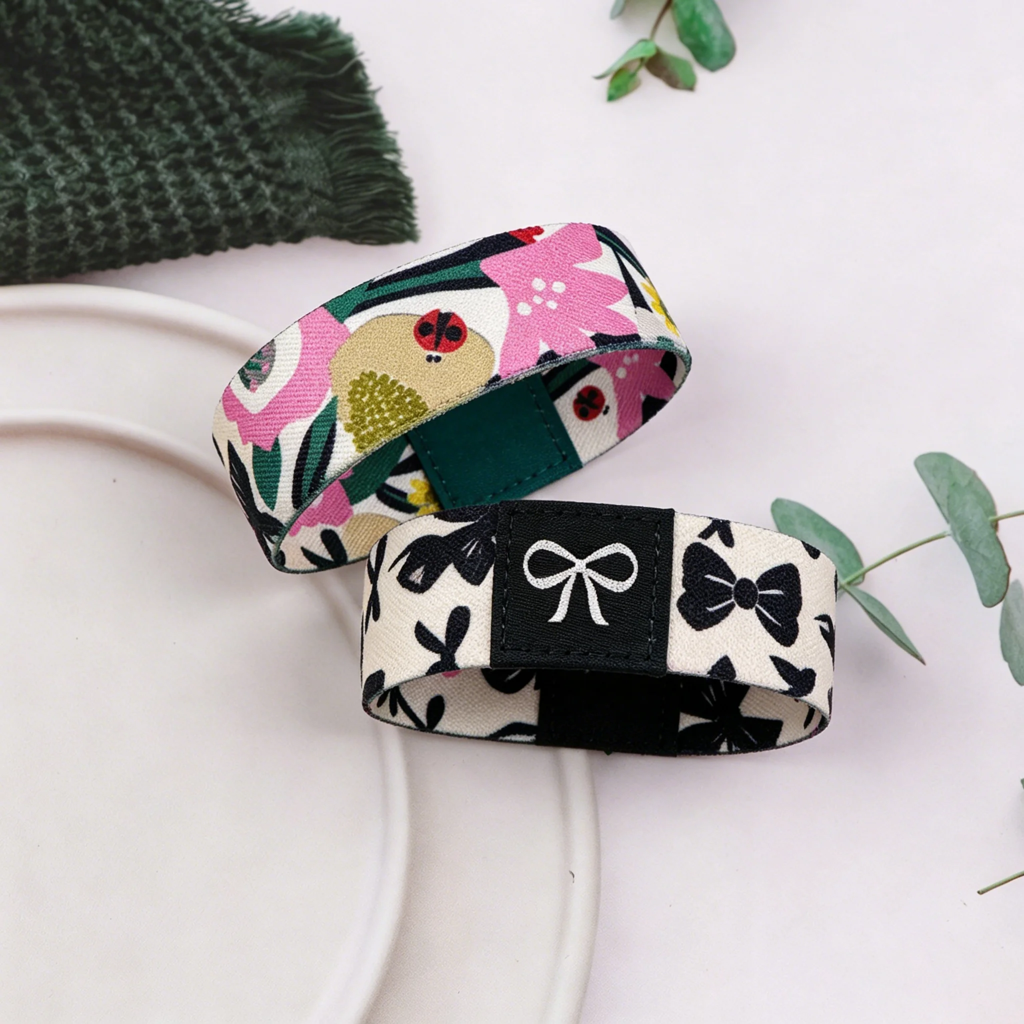Colorful Flowers Elastic Wristband Bracelet Jewelry Bow Bracelet Cosplay Accessories Gift for Kids