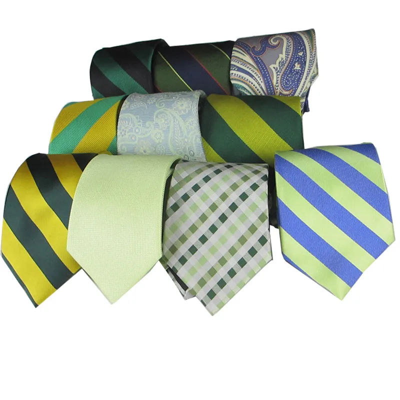 

Green tie Paisley Solid Stripe Plaid Neckties Classical Younth Father Gift Party Silk Polyester print woven Apparel Accessories