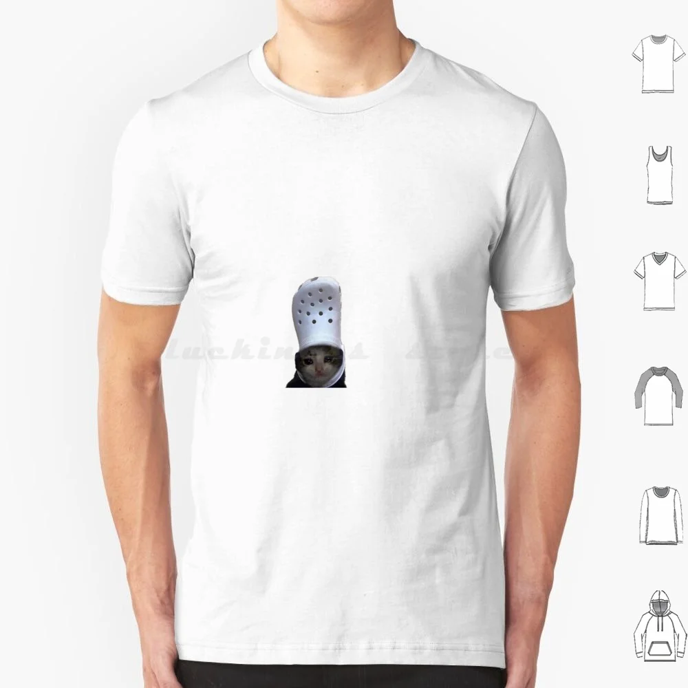 Crying Cat Croc Meme T Shirt 6xl Cotton Cool Tee Crying Cat Croc Meme Crying Cat Cats Kittens Cat Kitten Crying Kitten Sad Croc