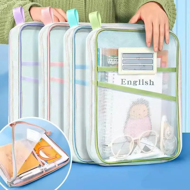 A4 Student Teacher Books Storage Bags Large Capacity Stationery Organizer Bag Folders School Office Supplies Stationary Bag