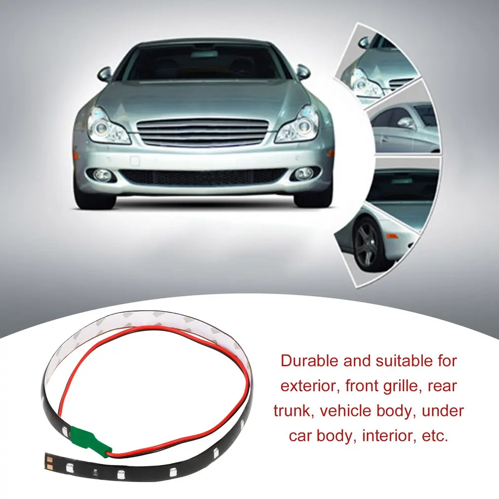 15LED Strip Light impermeabile Super Bright flessibile Strip Light Daytime Running Decoration Light per Auto Car Motorcycle Truck
