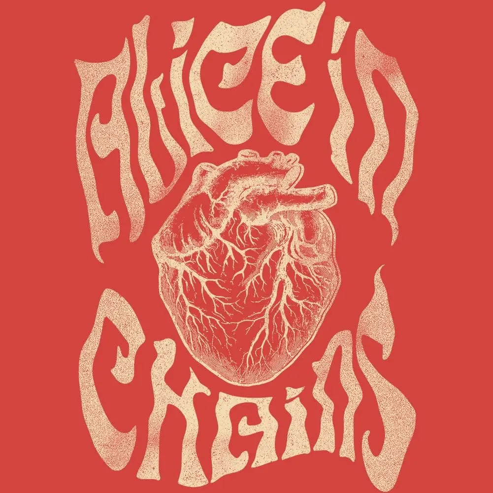 Alice in Chains T Shirt Heart Mens Short Sleeve T Shirts 90s Music Vintage Style Graphic Tees