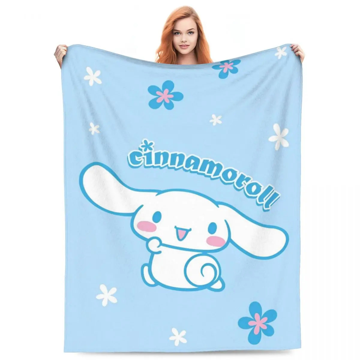 

Kawaii Cute Dog Cinnamoroll Blankets Sanrio Cartoon Fleece Throw Blankets Summer Air Conditioning Printed Lightweight Bedspreads