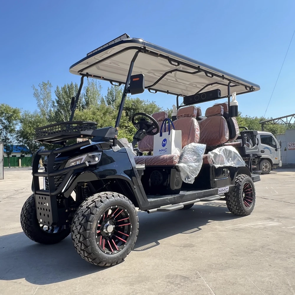 

72V Lithium Battery Golf Carts 4 Wheel Driver Solar Panels Powered Golf Cars 6 Seater Off Road Electric Golf Cart 4 Seater