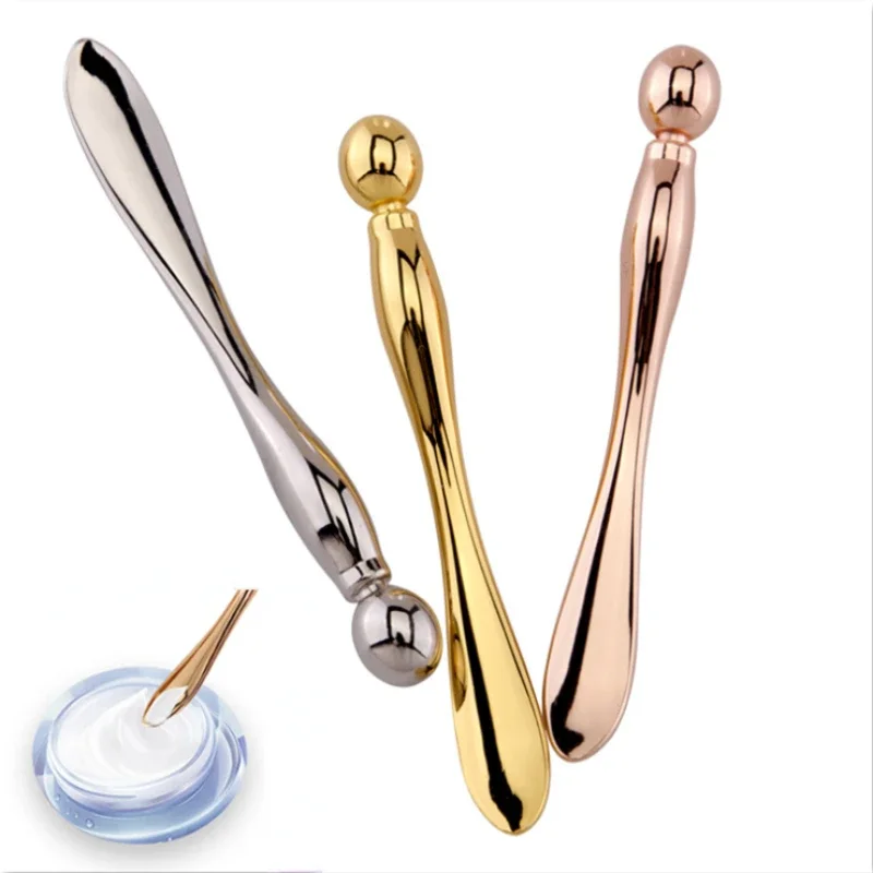 Crema de ojos de Metal, palo de masaje antiarrugas, aplicador de máscara, espátulas mezcladoras, barras de belleza para el cuidado Facial