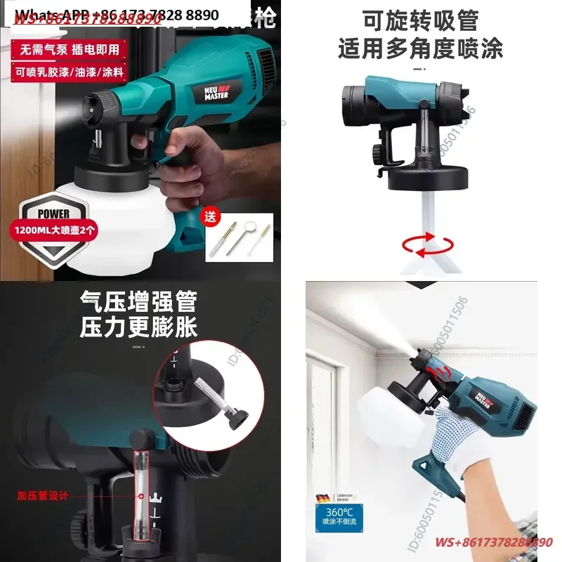 Electric paint gun high power household small paint latex paint spraying machine color steel tile renovation