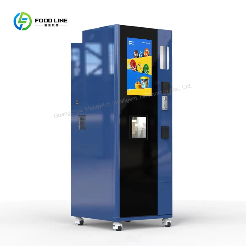 Freshly Ground Coffee Vending Machine with Five Bucket Drop Cups Newest Technology Commercial Bean to Cup Awish Supply
