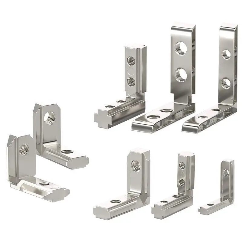 ~EU 2020 3030 4040 4545 T Slot L-Shape Interior Inside Corner Connector Joint Bracket With Screws For Extrusion Profile