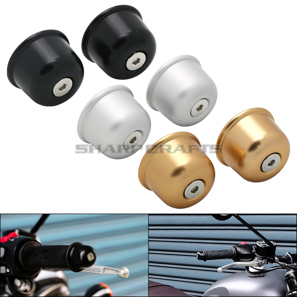 Old School Motorcycle Handlebar Grips Cap End Plug For Triumph Street Twin Cup Scrambler 1200XC Bonneville T120 T100 2016-2020