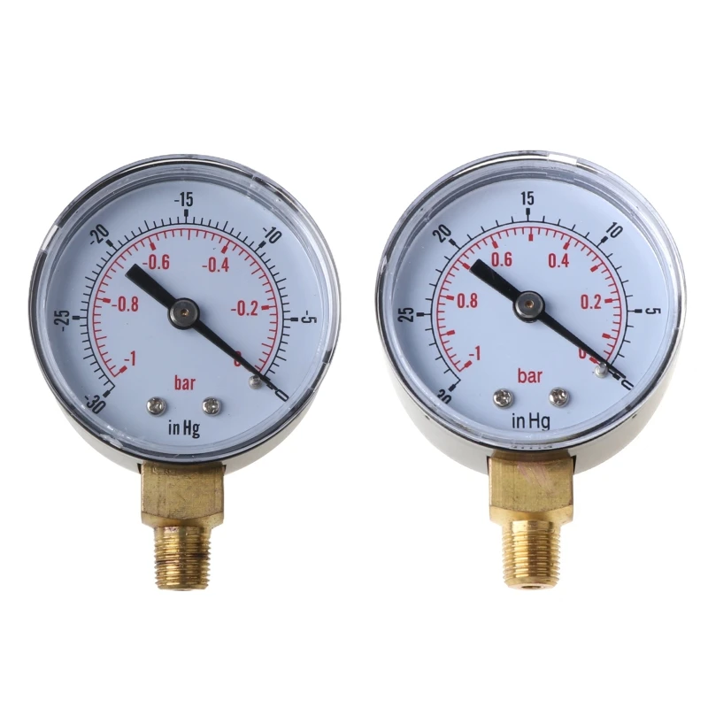 Pressure Gauge 52mm 1/8 BSPT Thread Brass Pressure Meter Air Pressure Gauge Bottom Connection Used for Water Oil Gas