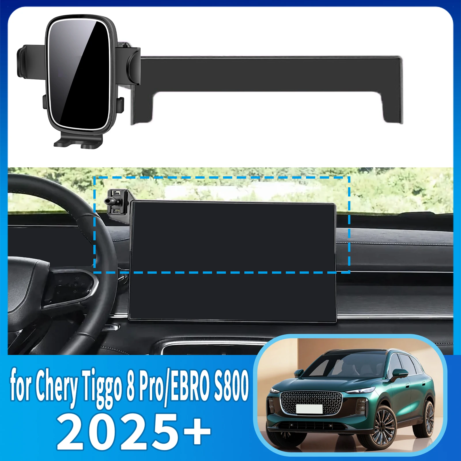 

for Chery Tiggo 8 Pro EBRO S800 2025 2026 Phone Holder, Dashboard Screen Mount Bracket Easy Installation​​ Car accessoires