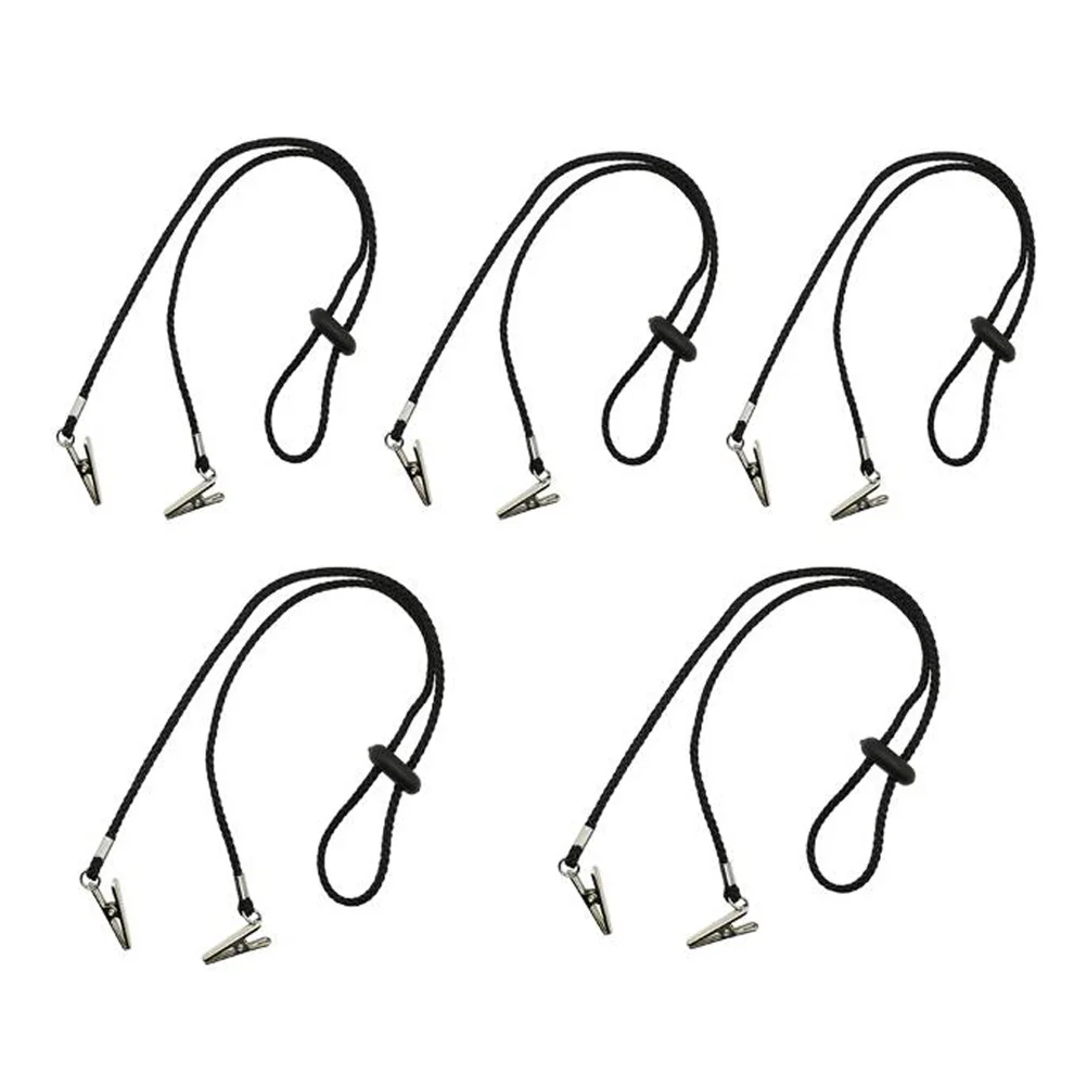

5pcs Bib Clips Chain For Adults Adjustable Nylon Napkin Holder Durable Lightweight Meal Apron Accessory Elderly Dining Aid