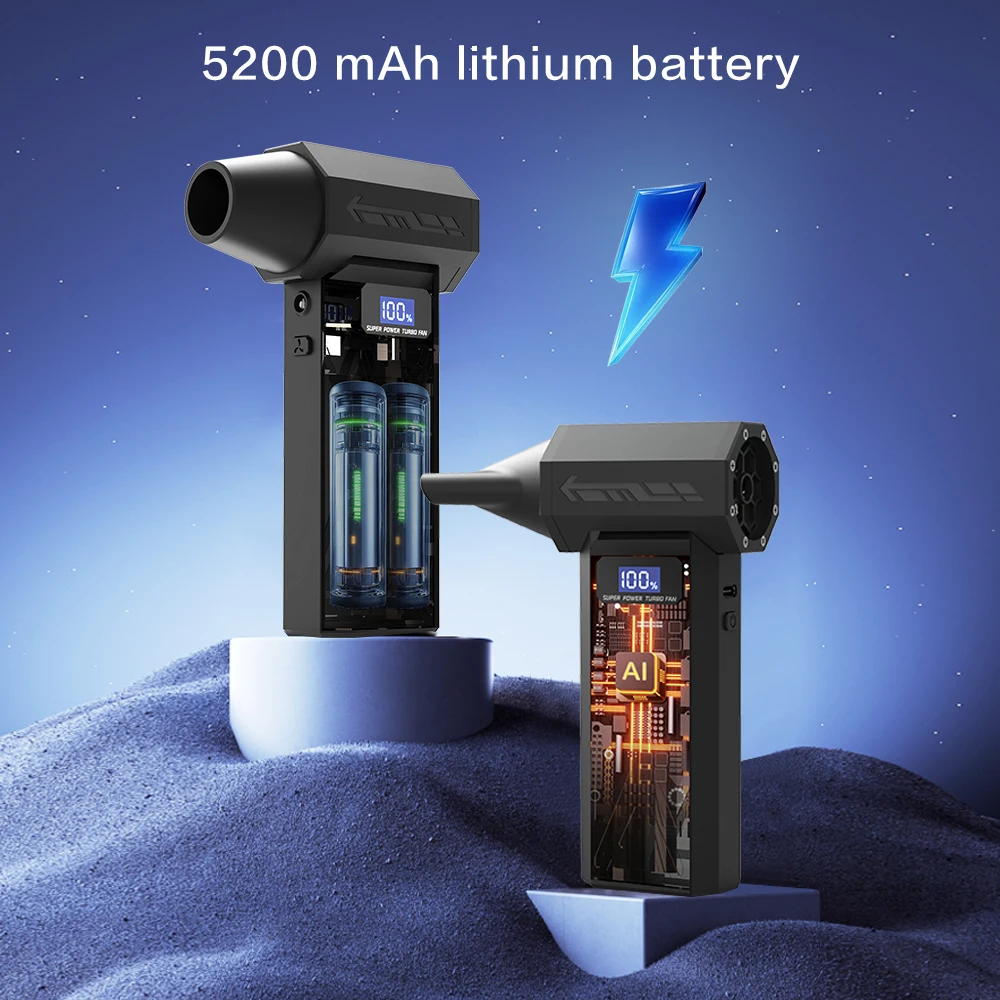 P80 توربو مروحة عنيفة 110000 دورة في الدقيقة منفاخ هواء قوي بدون فرش مع إضاءة LED منفضة هواء مضغوط لمجفف السيارة/الكمبيوتر/تنظيف المنزل #5