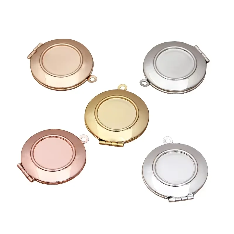 

BoYuTe (10 Pieces/Lot) 28*6MM Metal Brass Round Photo Locket Diy Blank Locket Pendant Base Wholesale