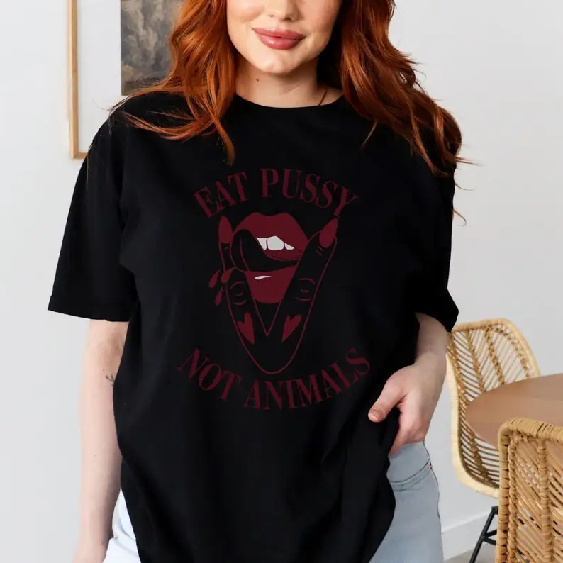 Unisex Vegan T-Shirt Eat Pssy Not Animals Vegan Shirt Vegetarian T Shirt Animal Liberation Street Fashion Tee Tops Print O-neck