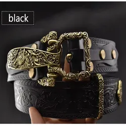 Brass Cavalry Belt cow genuine leather luxury strap male belts for men for Men DIY Waistband Jeans Leather Craft