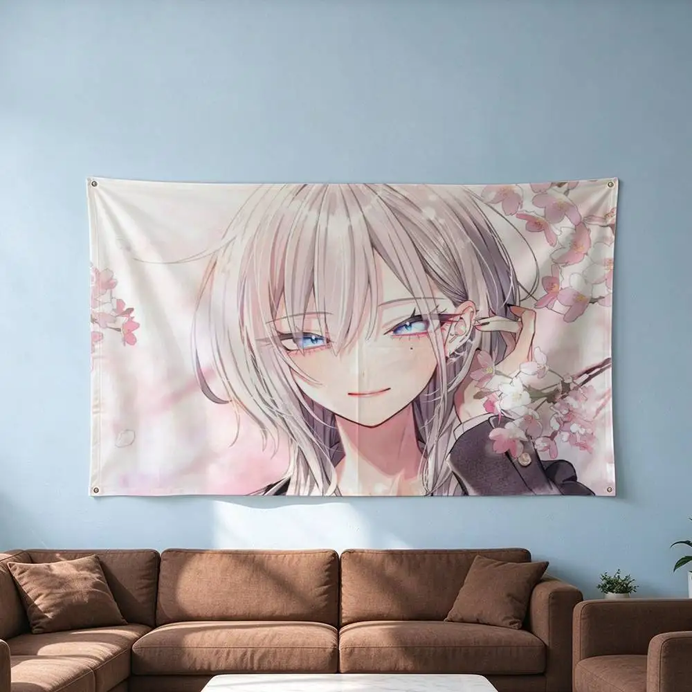 Haimiya-Senpai wa Kowakute Kawaii  Flags Wall Hanging Tapestry Outdoor Garage Room Decorative flag Background Blanket