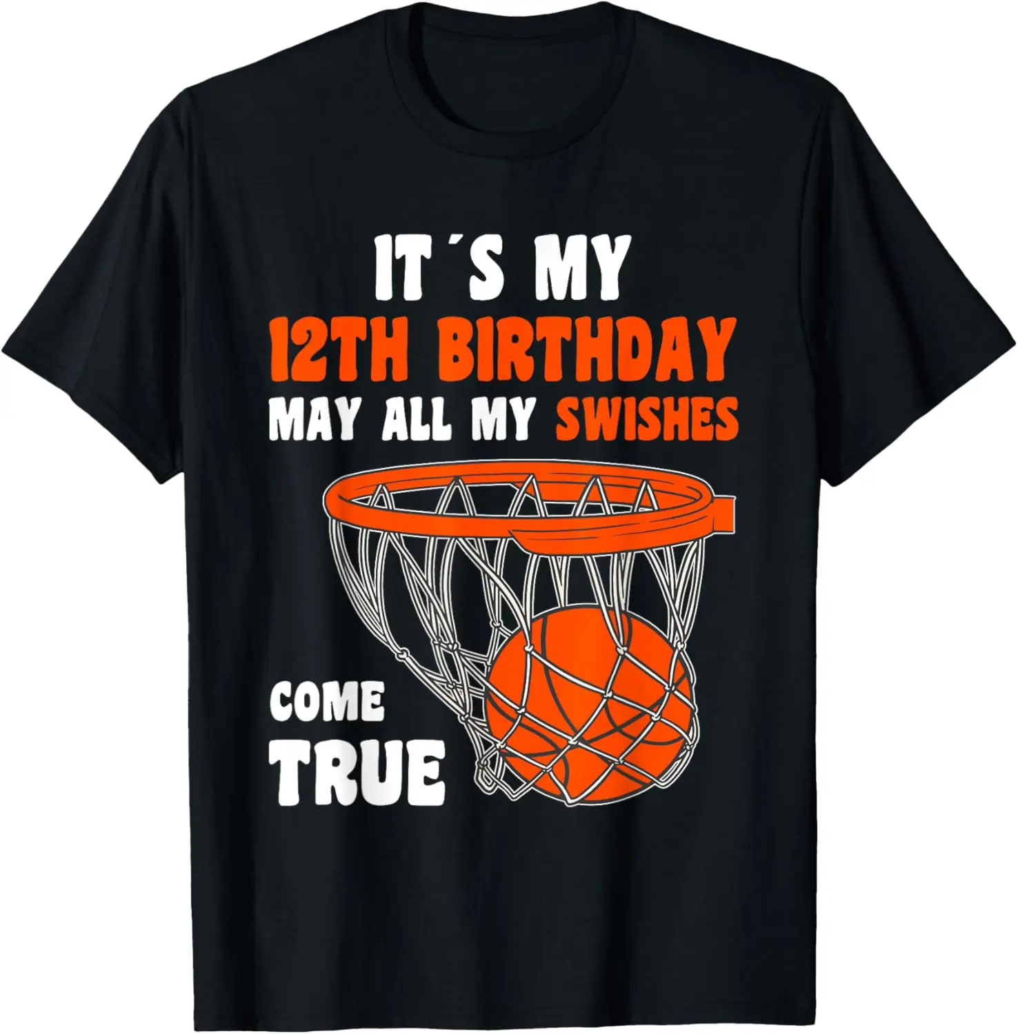 12 Year Old Happy 12th Birthday Basketball 12th Birthday T-Shirt