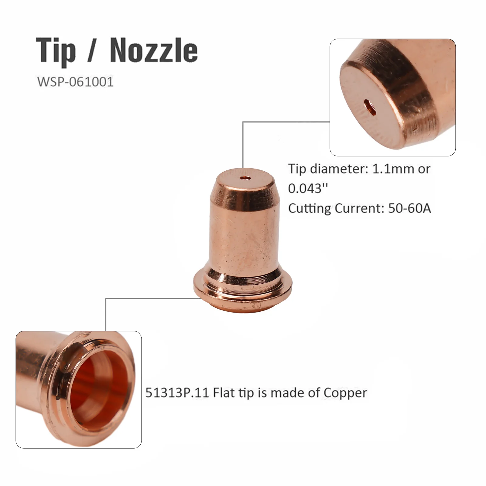 Set of 40 Plasma Cutting Electrodes and Nozzles for IPT60 PT60 PT40 IPT40 1 0mm and 1 1mm Compatible with Various Models