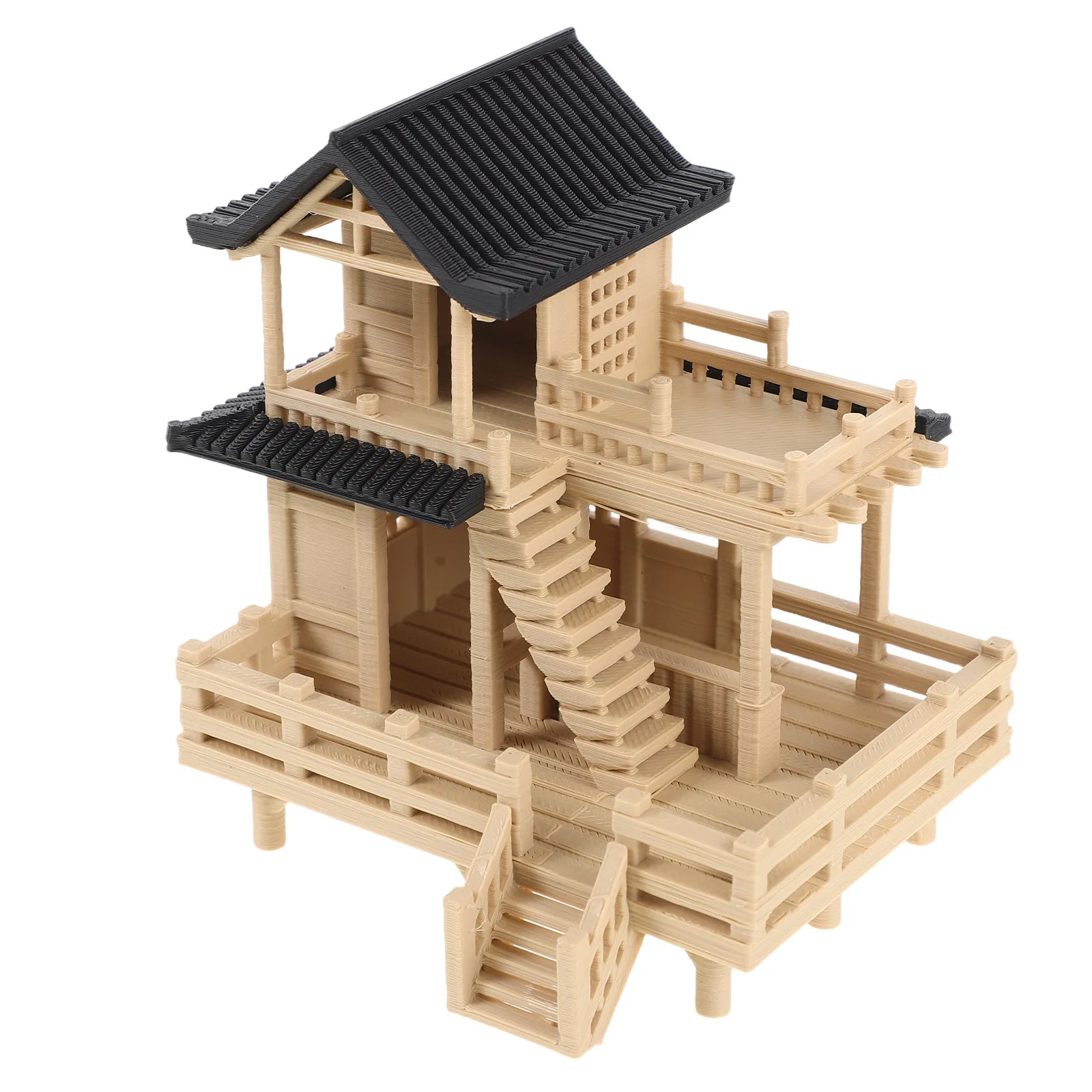 

Small Pavilion Figurine Aquarium Fish Tank Decorations Miniature Landscape Model Plastic Small Tiered House Tabletop Bonsai