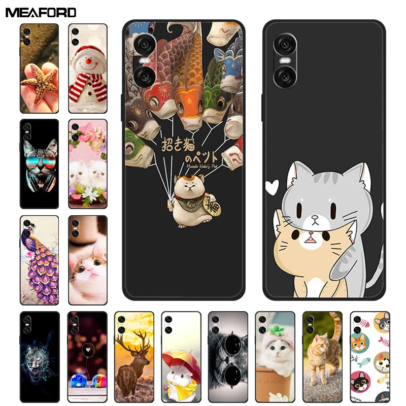 For Sony Xperia 10 VI Case 1VI Lovely Cat Soft TPU Silicone Protect Back Cover For Sony Xperia 1 VI Phone Cases Coque Bags