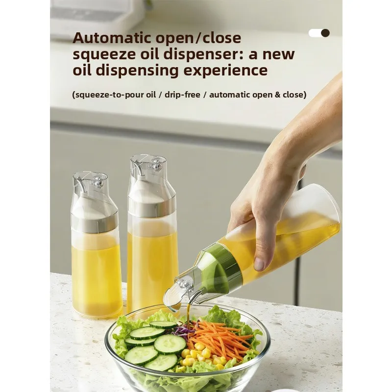 Extrusion oil pot automatic opening and closing leak-proof drop-proof dust-proof seasoning bottle kitchen household
