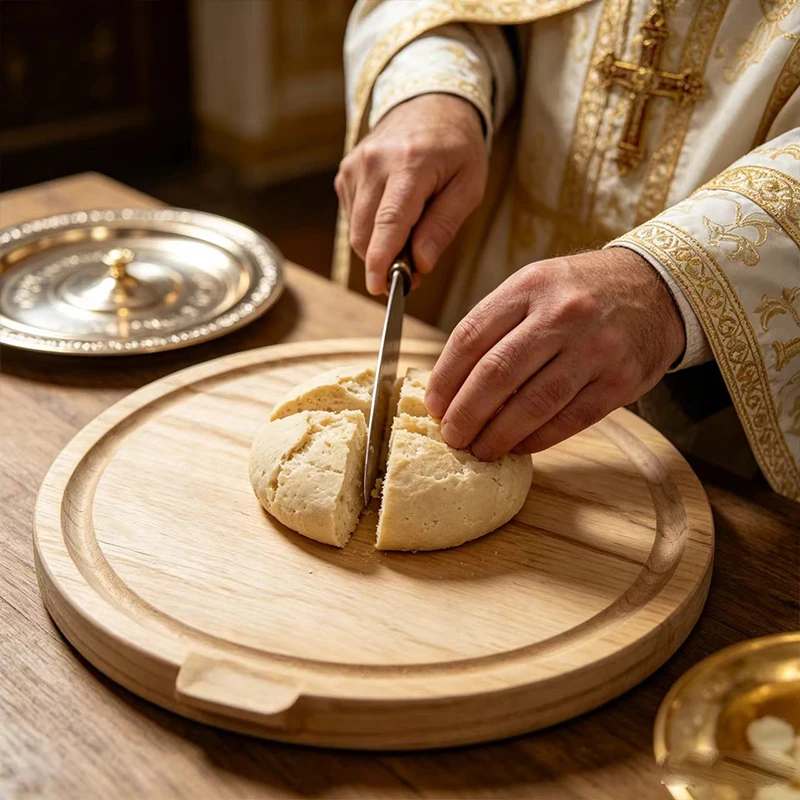 Traditional Orthodox Icon Set Gold Metal Chalice Wood Tray Religious Decoration for Home Altar Church