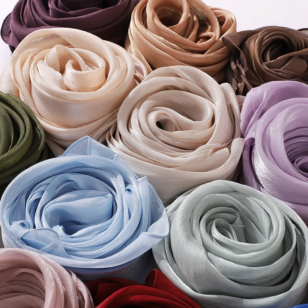 2024 New Soft Silk Style Turban Fashion Gauze Scarf Travel Retro Style Scarf Head Scarf Headwraps for Women